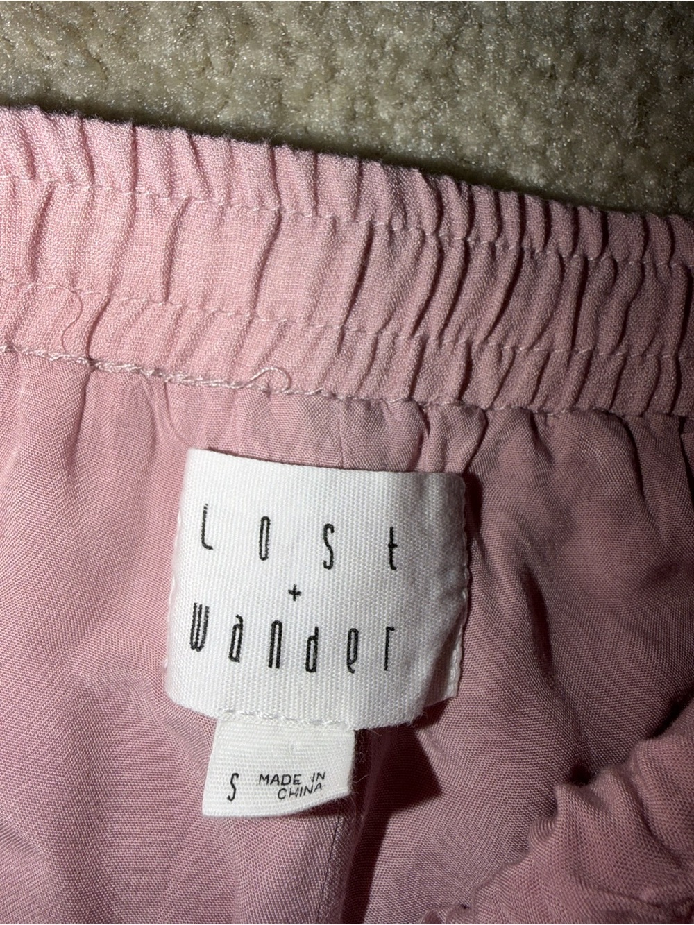 Lost + Wander Dusty Pink Ruffle Drawstring Shorts - Picture 4 of 7